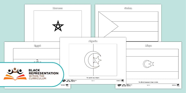 KS2 North African Flags Colouring Sheets teacher Made 