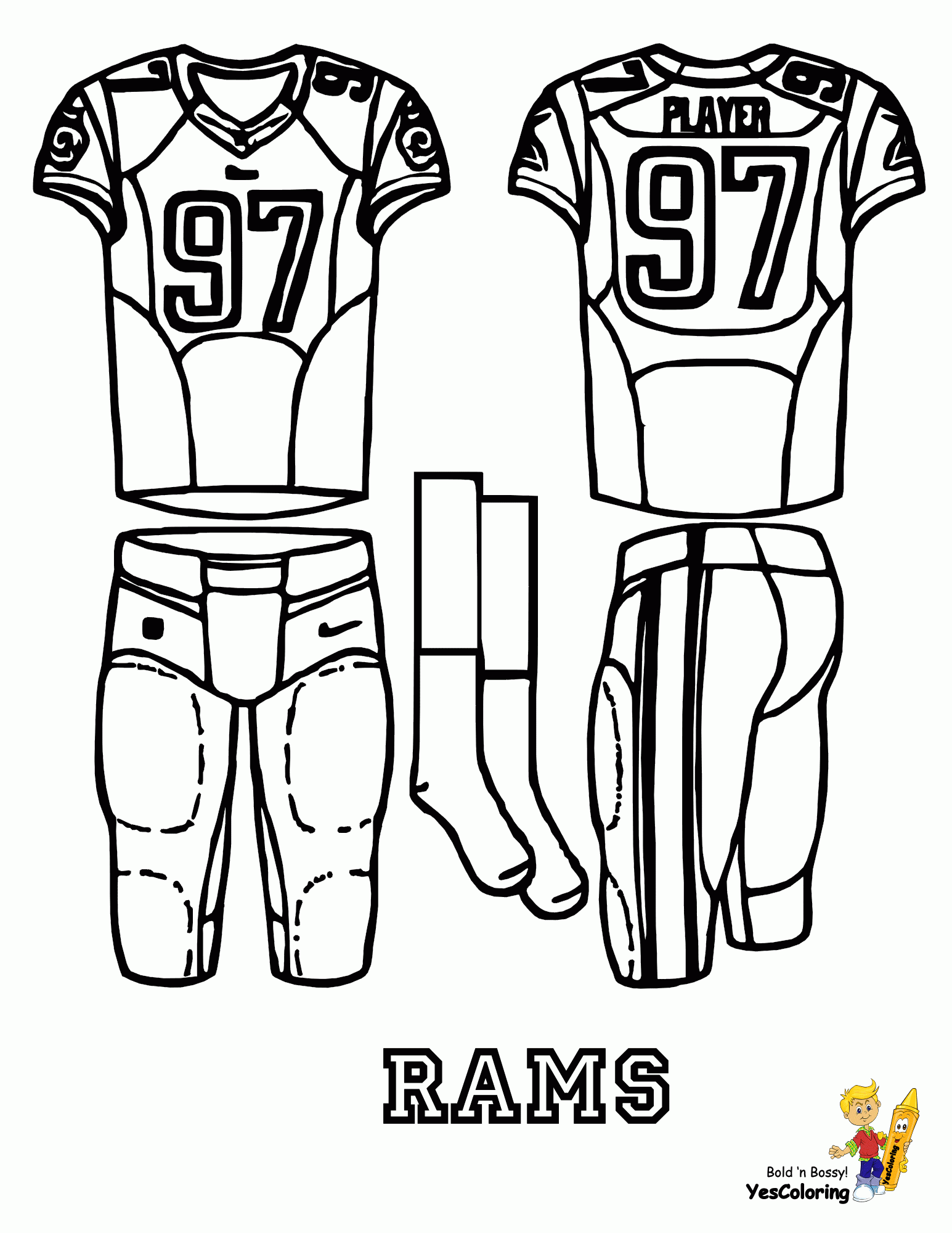 LA Rams Coloring Pages Coloring Home