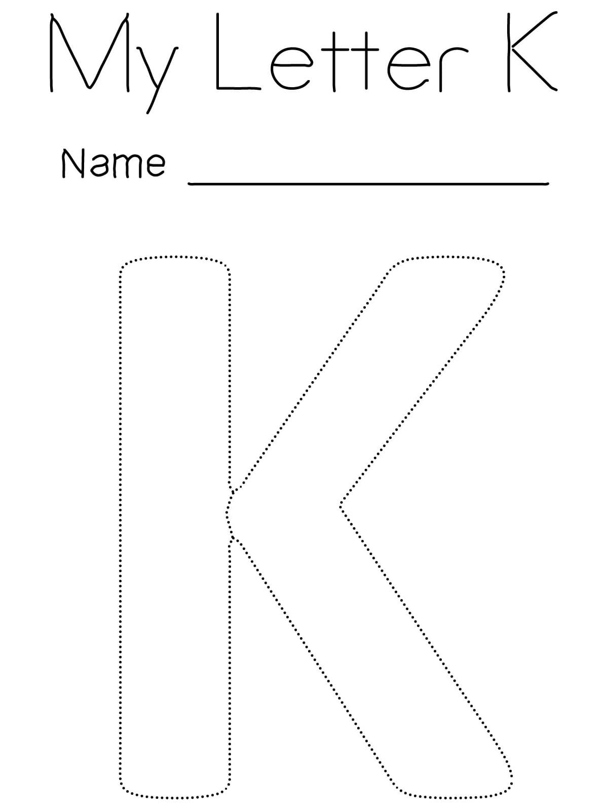 Letter K Tracing Coloring Page Download Print Or Color Online For Free