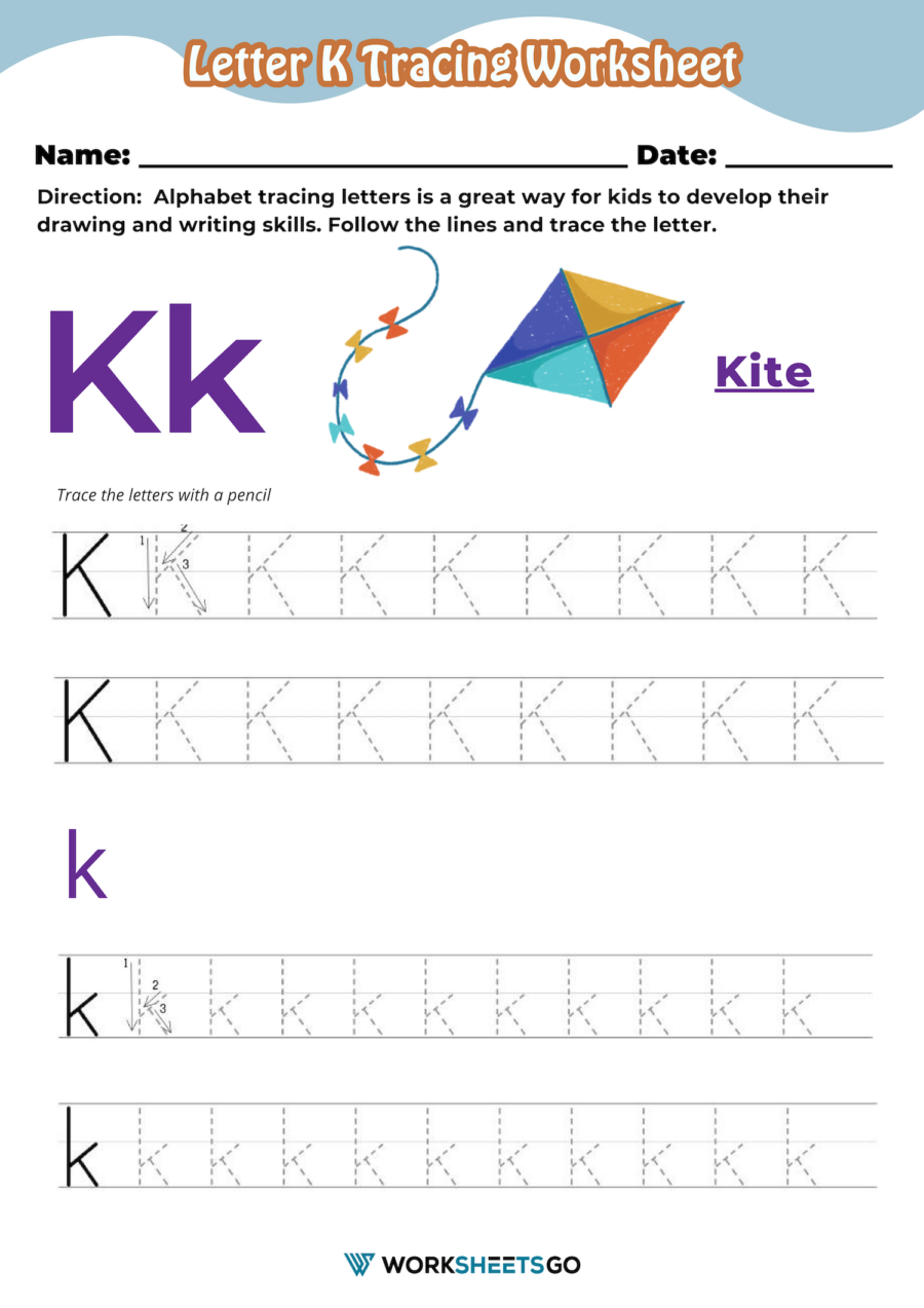Letter K Tracing Worksheets WorksheetsGO