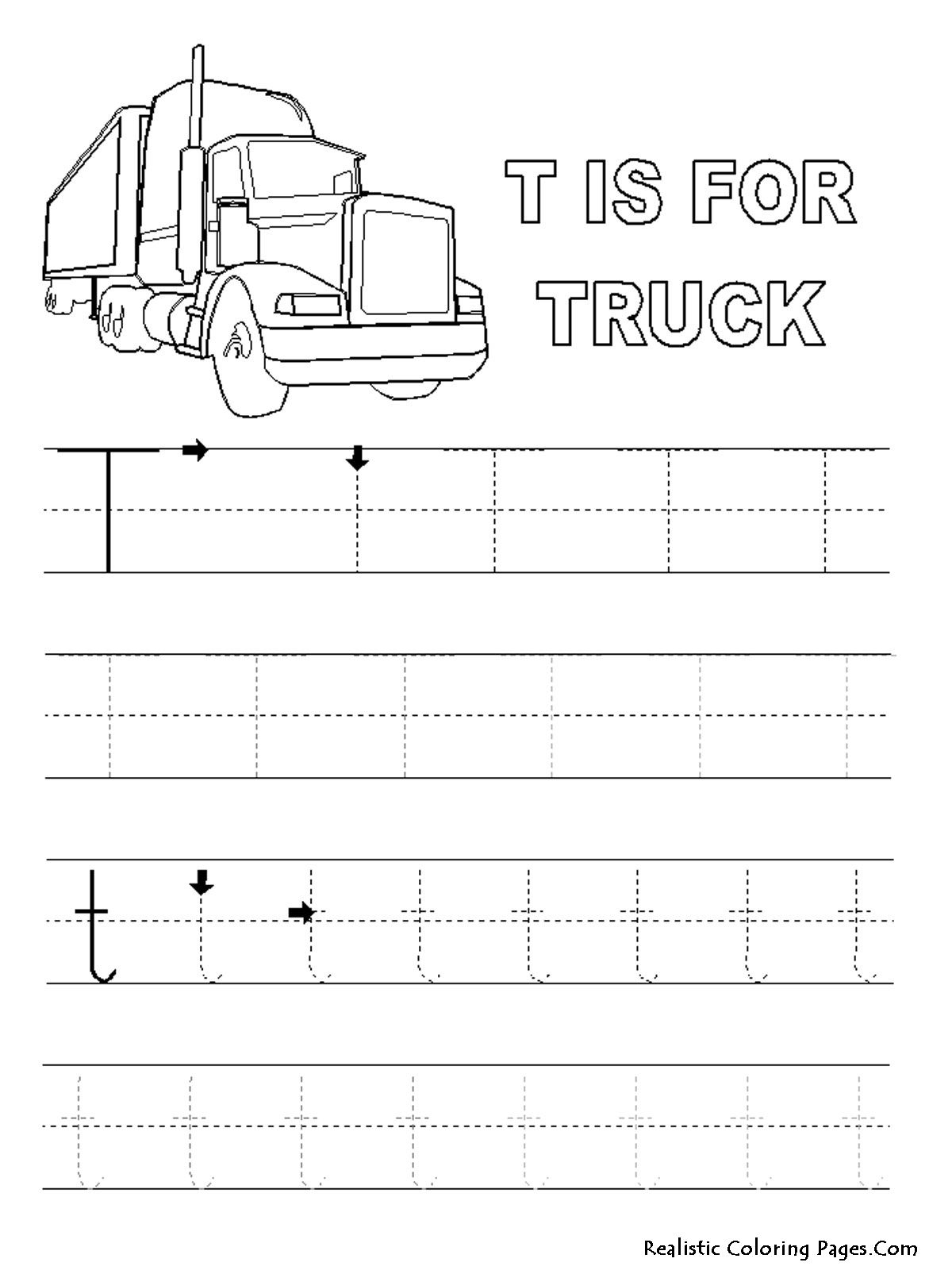 Letter T Traceable Worksheets