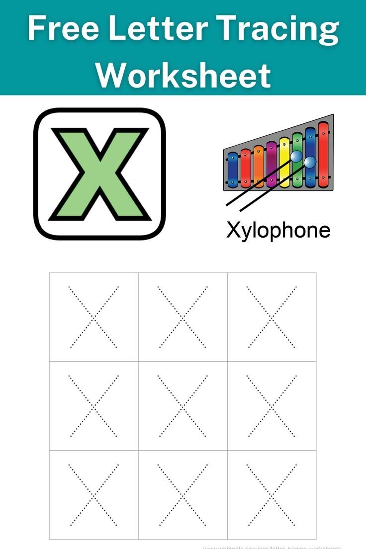 Letter X Tracing Worksheets Free Printable