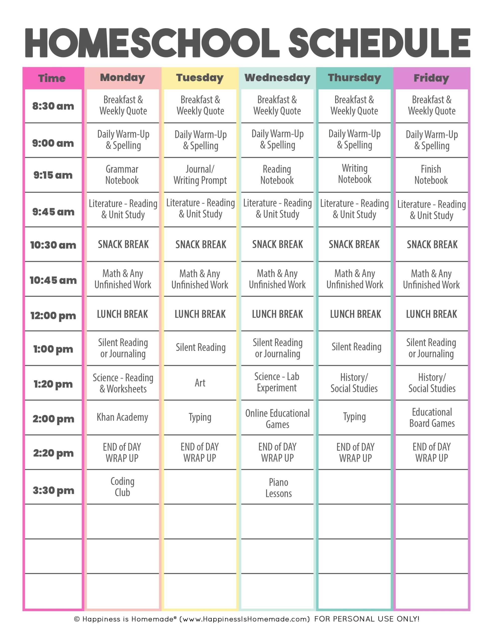 Looking For Some Sample Daily Homeschool Schedules To Get You