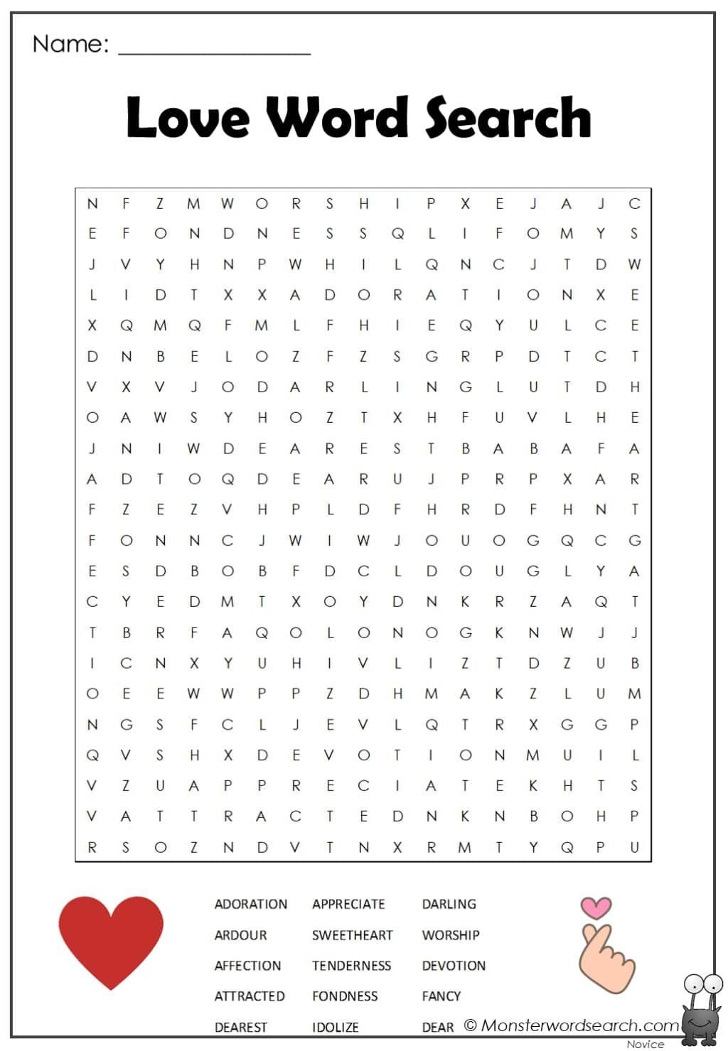Love Word Search Valentine 39 s Day Puzzle Game