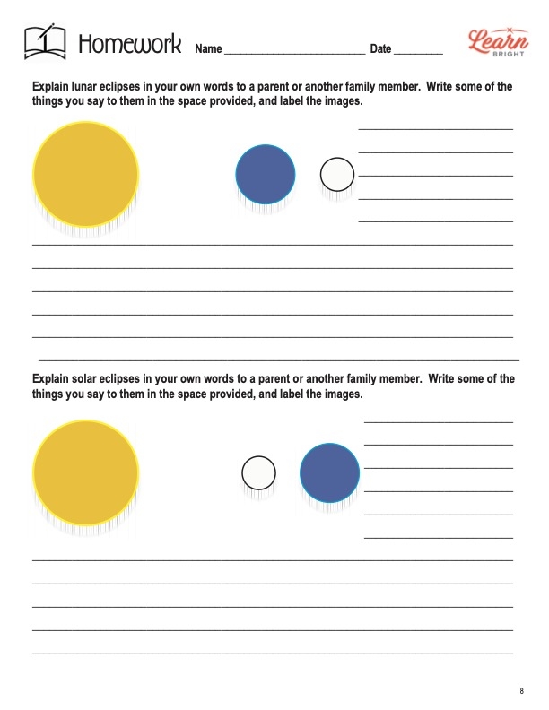Lunar Eclipse Worksheet Homeschool Helper Online Worksheets Library