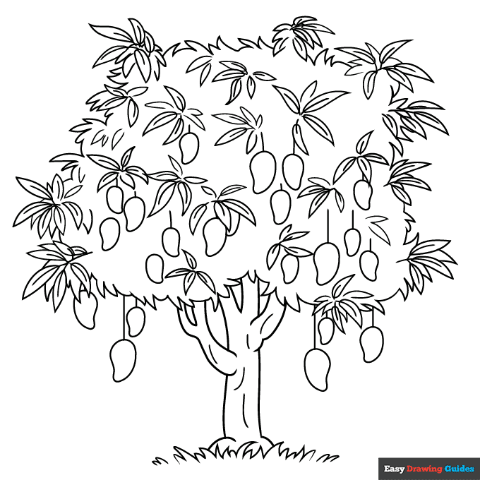 Mango Tree Coloring Pages Coloring Nation