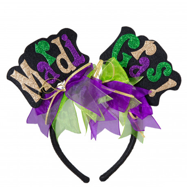 Mardi Gras Words Glitter Headband For Mardi Gras Fancy Costume
