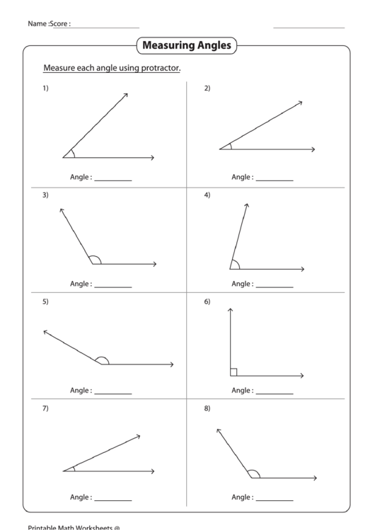 Measure Angles Worksheet Angleworksheets