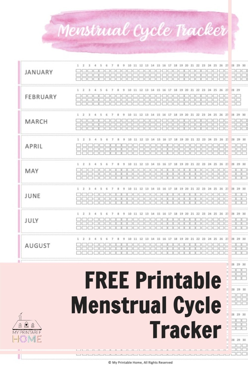 Menstrual Tracker Printable Educational Printable Activities