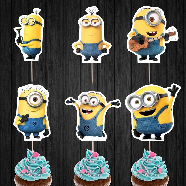 Minions Cupcake Toppers Digital Printable Instant Download Minion 