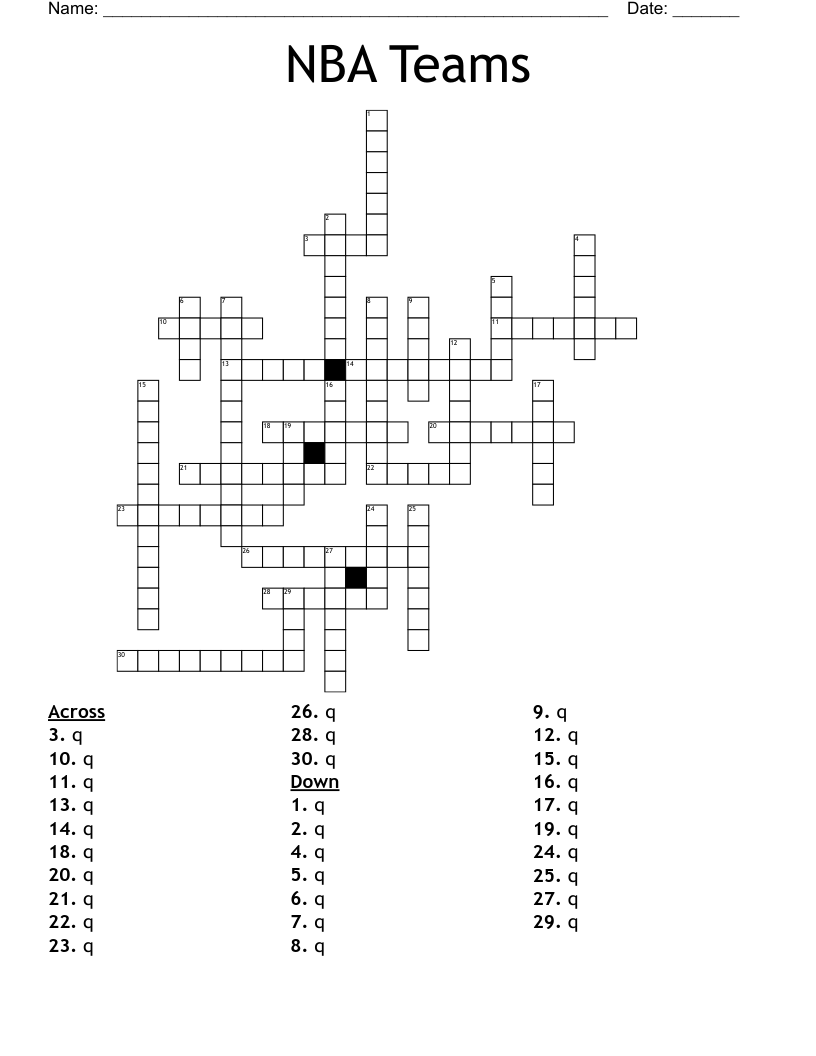 Nba Teams Printable Word Search Puzzle Word Search Puzzle Word Nba 
