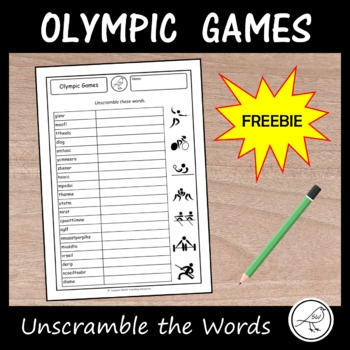 Olympic Games Freebie Unscramble The Words TPT