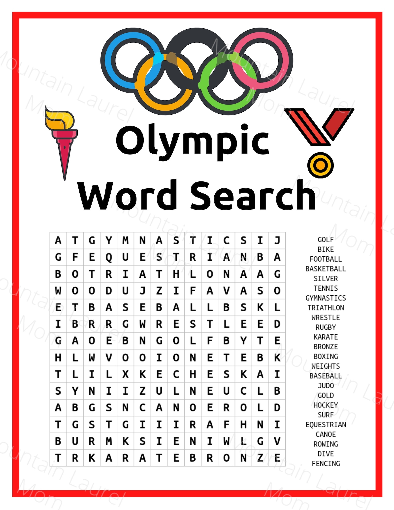 Olympic Word Search