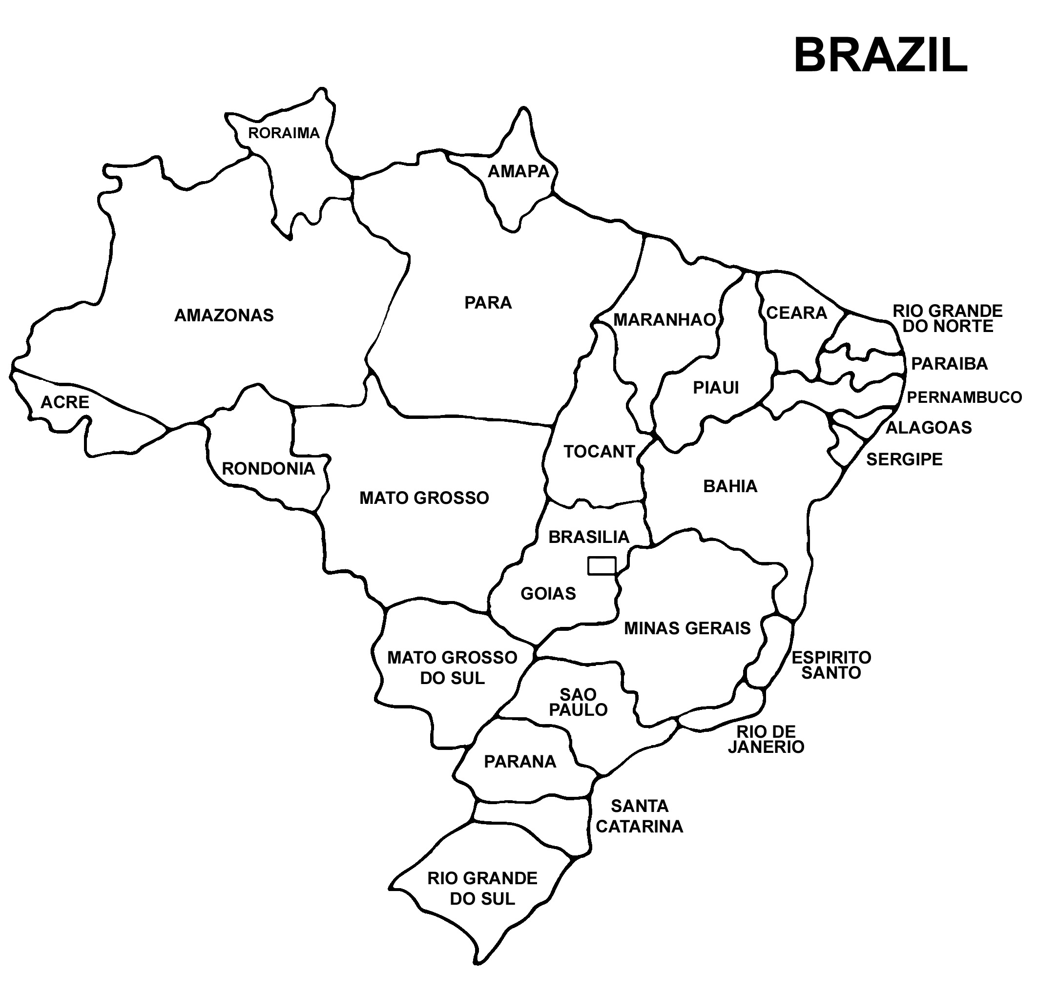 Outline Map Of Brazil Clipart Nepal