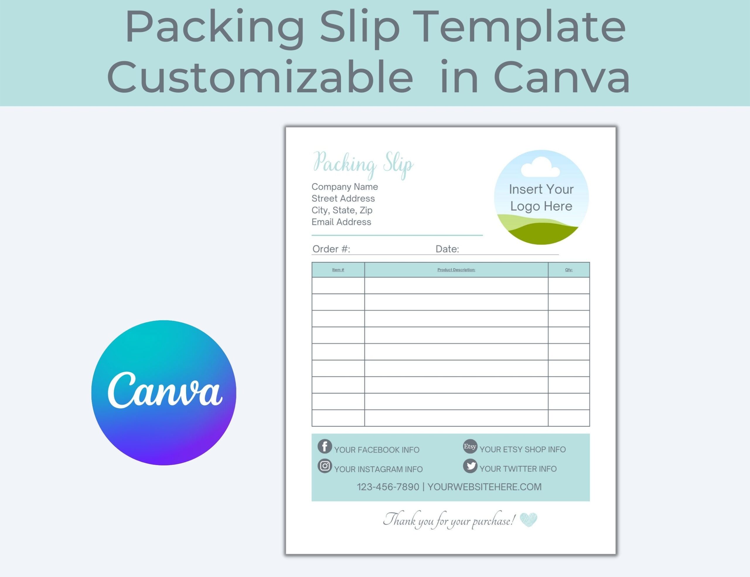 Packing Slip Packing Slip Template Packing List Printable Shipping