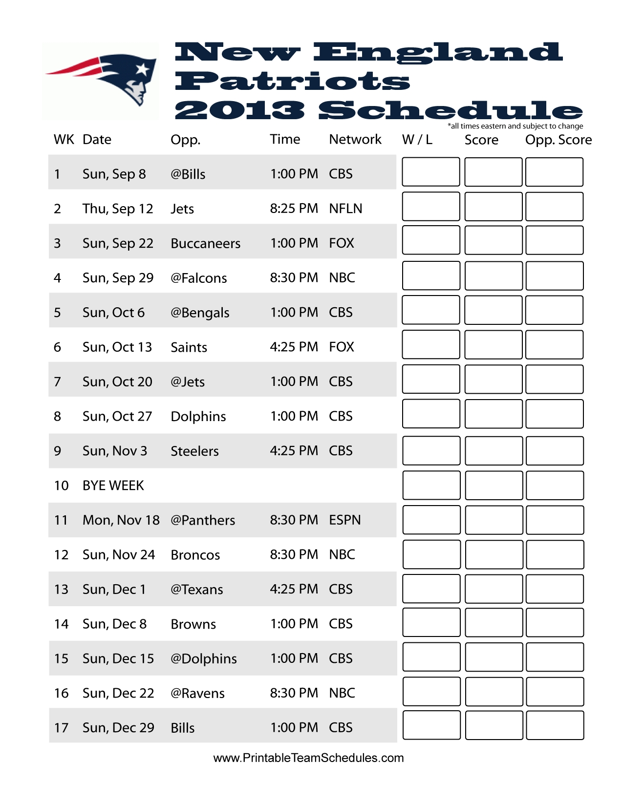 Patriots Printable Schedule 2025 Michael Nash