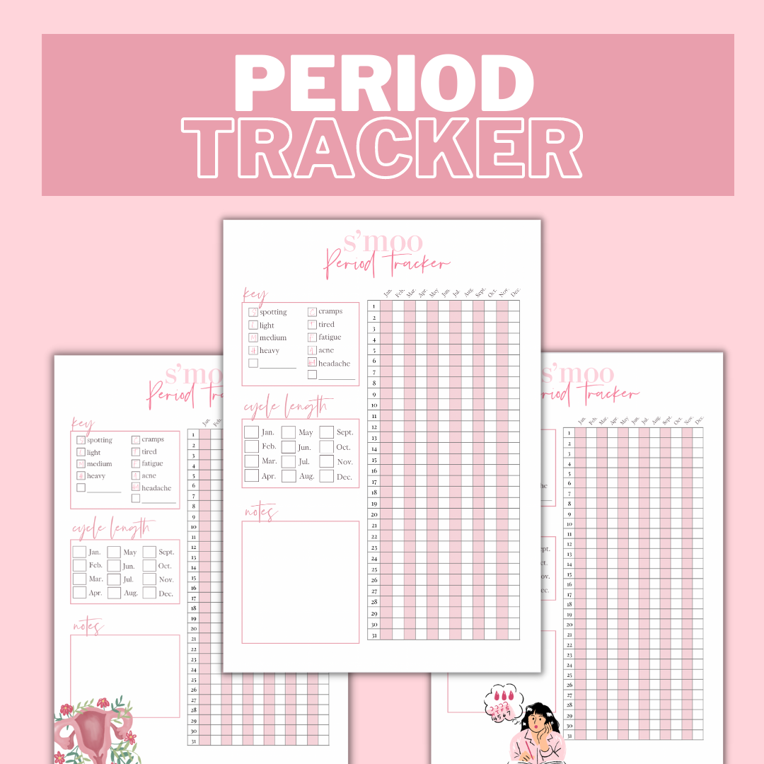 Period Tracker Printable PDF Menstrual Cycle Tracker Period 