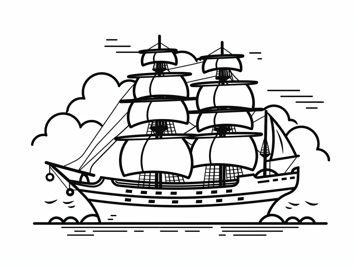 Pirate Ship Coloring Coloring Page