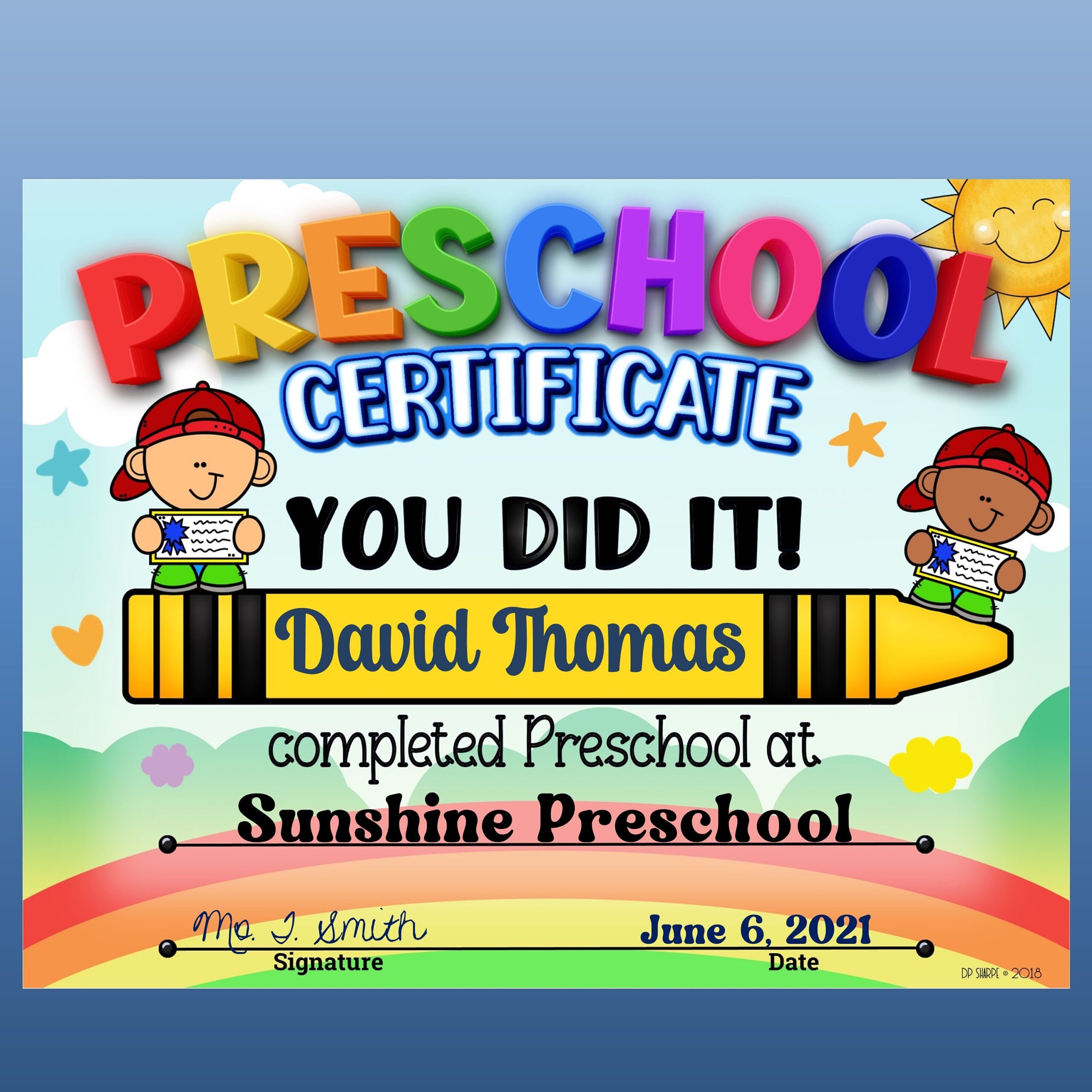 Preschool Promotion Certificates Powerpoint Certificates School 