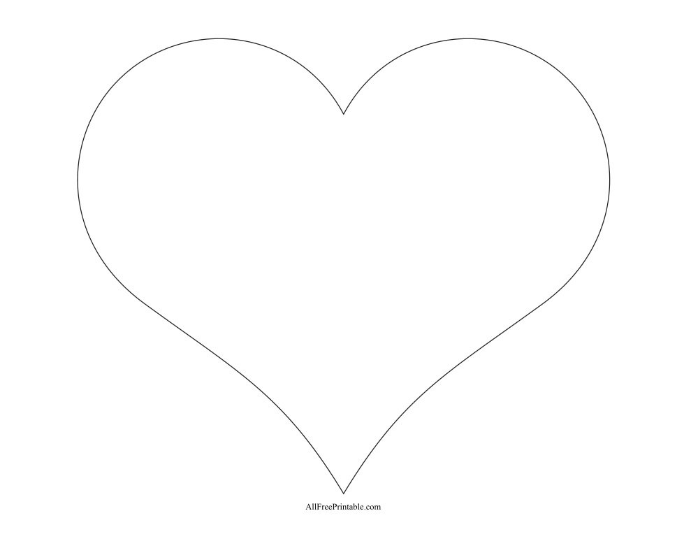 Print Large Heart Template 3 Free Printable