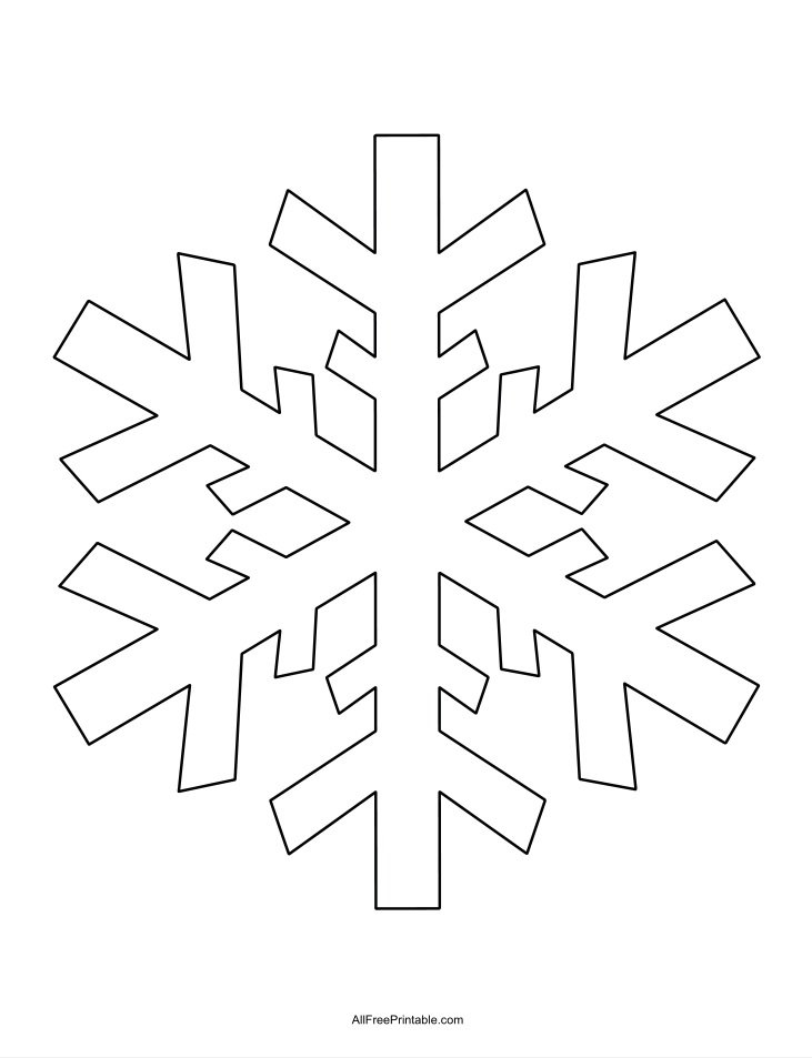 Print Outline Snowflake Template Free Printable