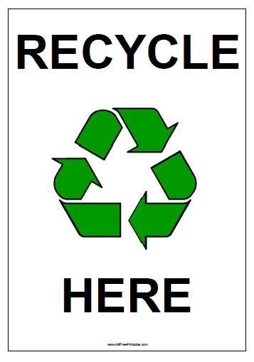Print Recycle Here Sign Free Printable