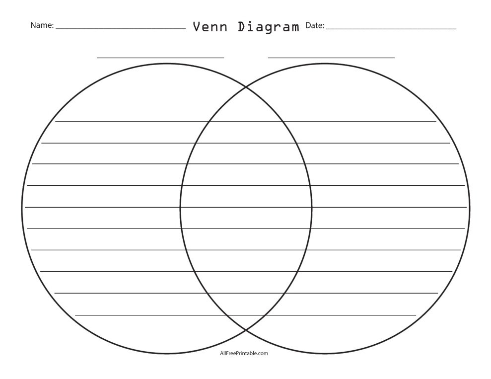 Print Venn Diagram Free Printable