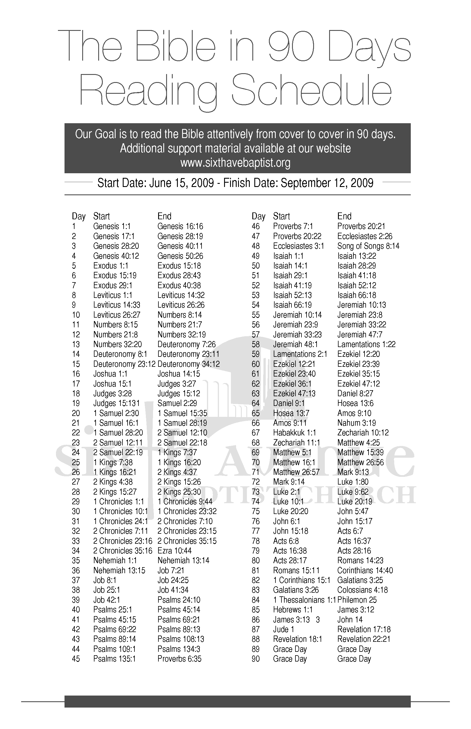 Printable 90 Day Bible Reading Plan Printable 90 Day Bible Reading Plan