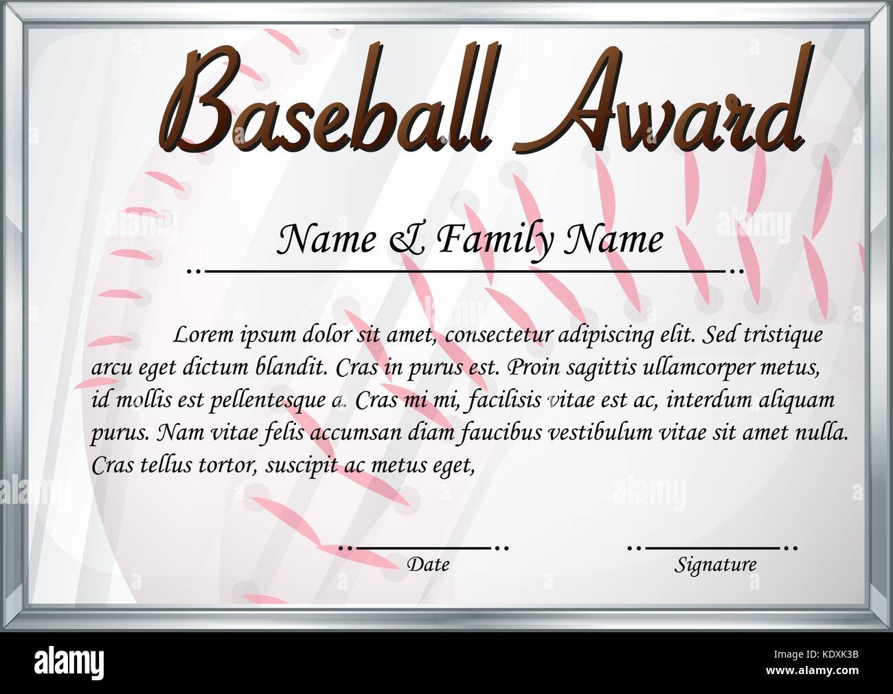 Printable Baseball Certificate Template