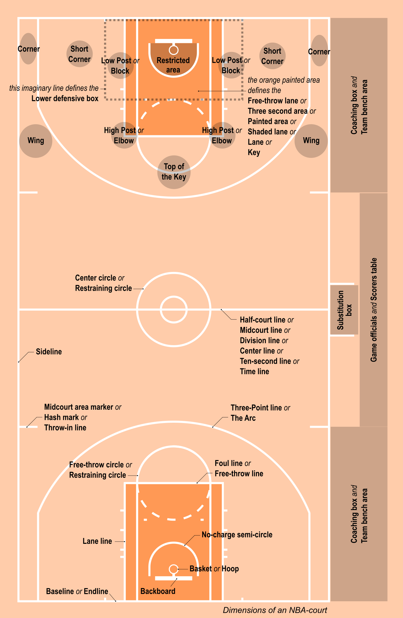 Printable Basketball Court Diagram FreePrintableTM