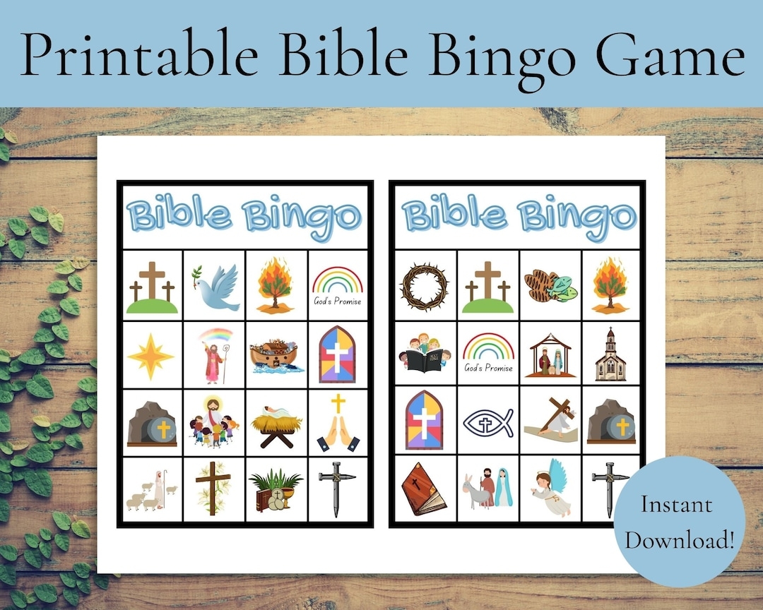 Printable Bible Bingo Game Instant Download Bible Bingo Game Church 