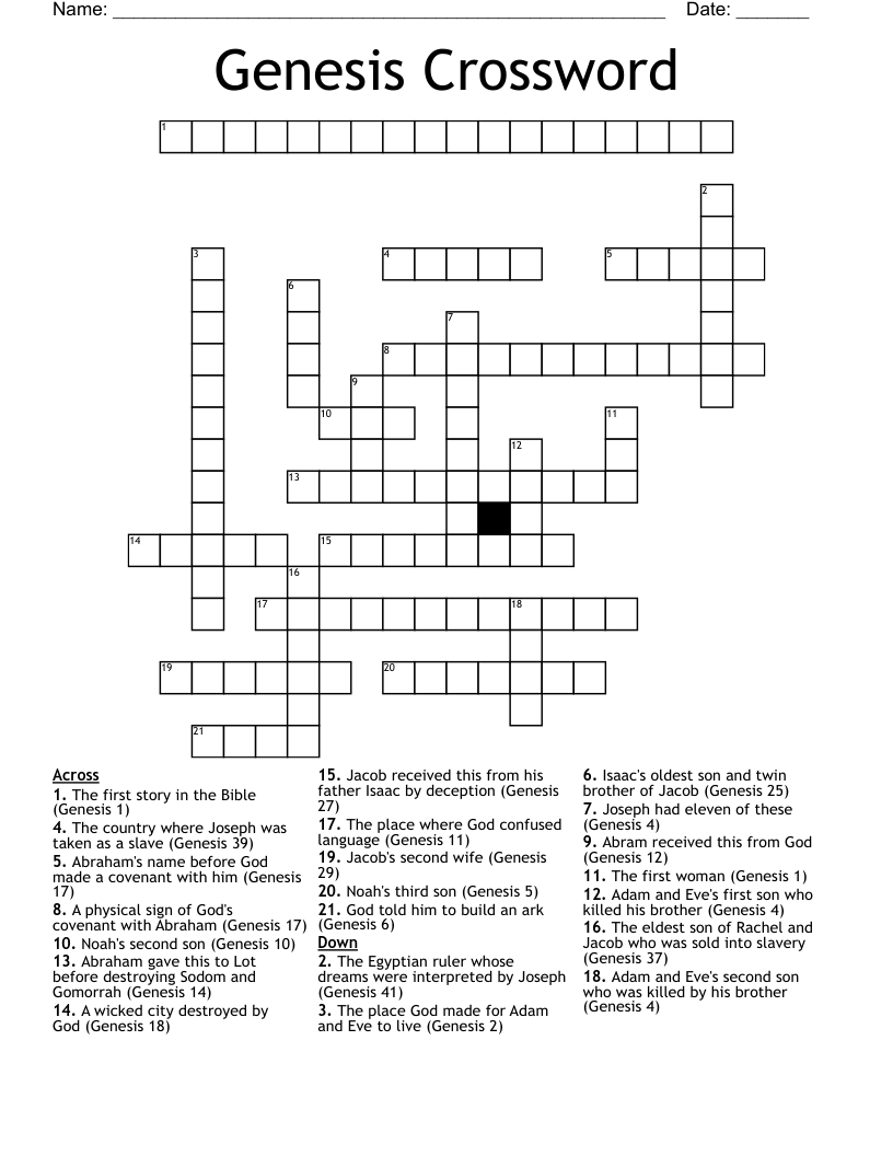Printable Bible Crossword Puzzles With Answers At James Oneill Blog