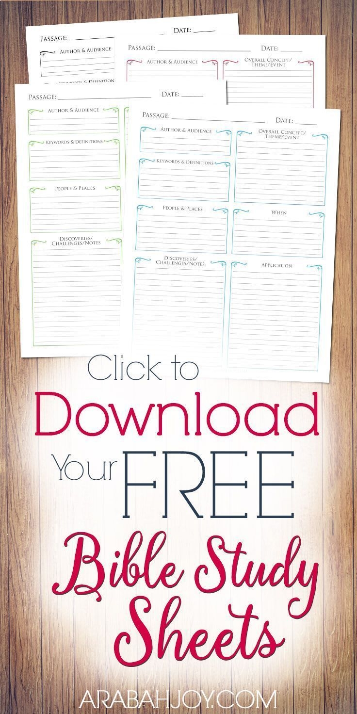 Printable Bible Study Lessons