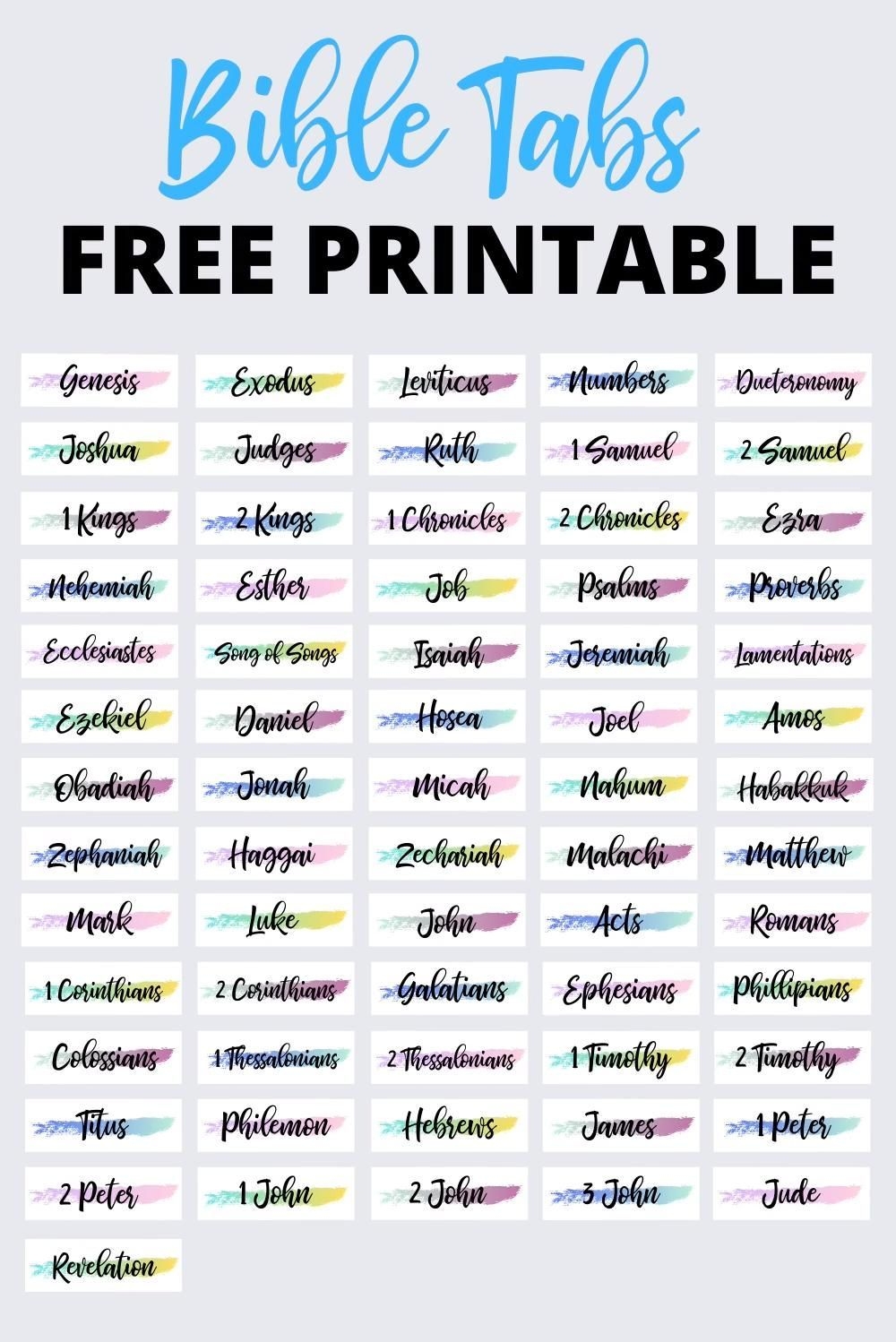 Printable Bible Tabs Free