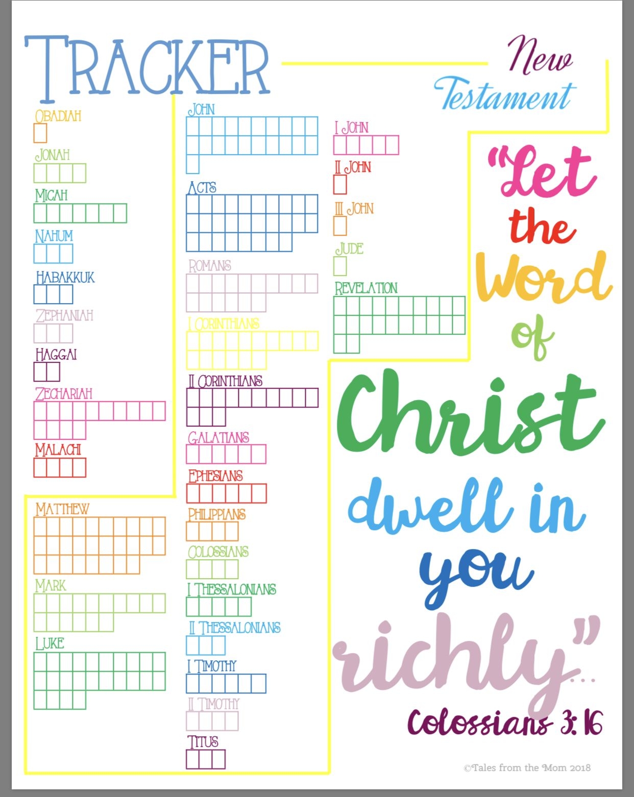 Printable Bible Tracker