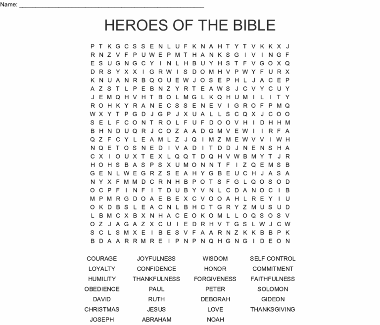 Free Printable Bible Word Search Puzzles For Adults: A Fun and Engaging