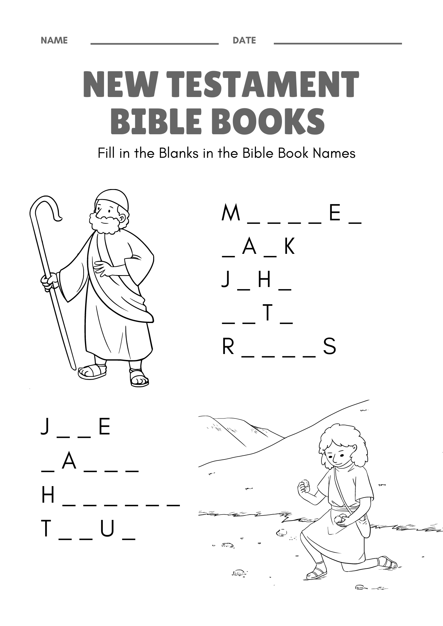 Printable Bible Worksheets