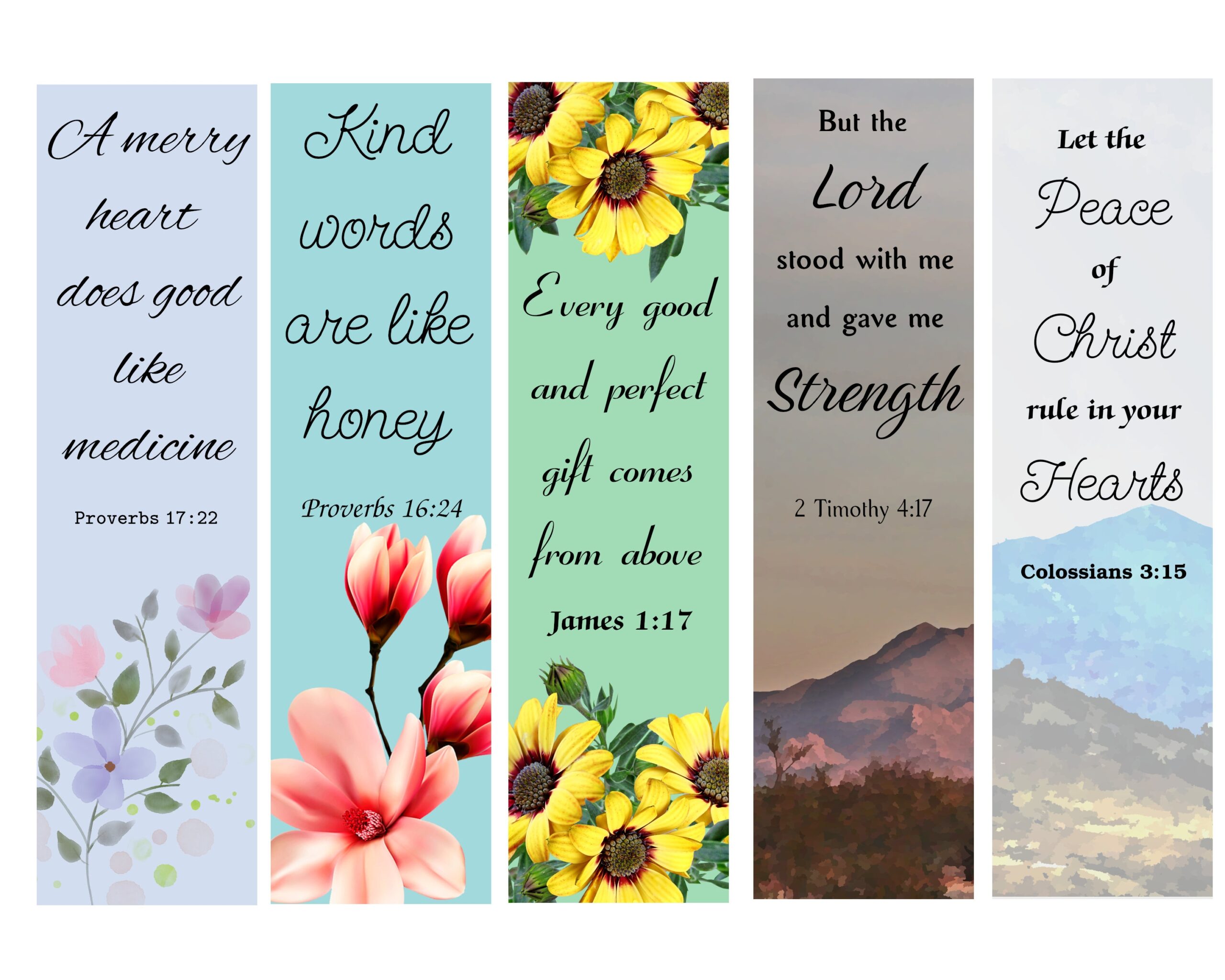 Printable Bookmarks With Bible Verses
