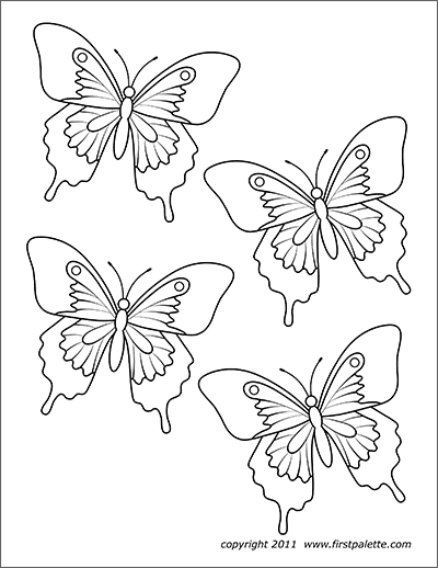 Printable Butterfly Clipart Black And White Outline