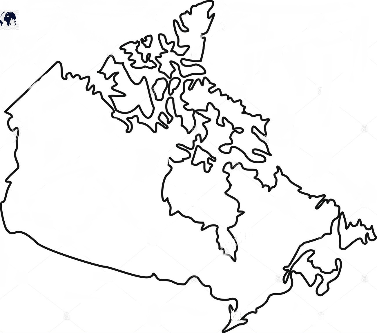 Printable Canada Blank Map With Outline Transparent Map PDF