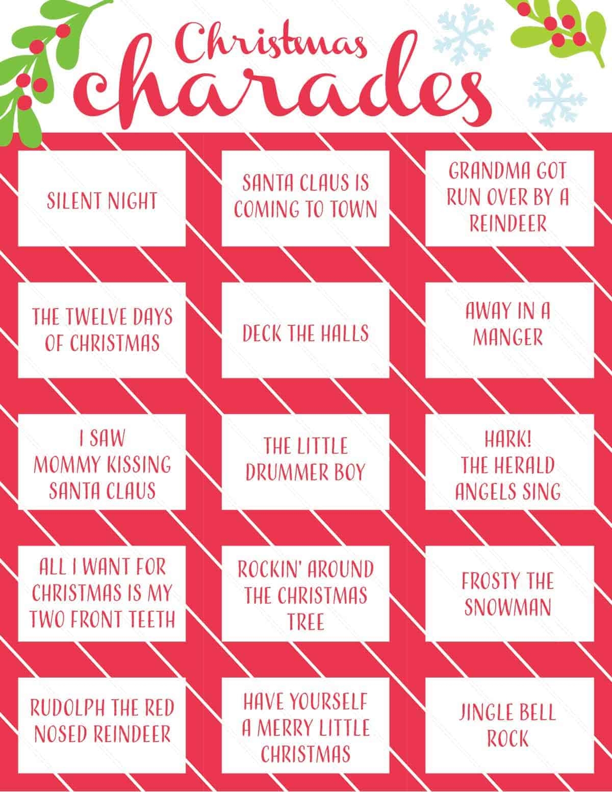 Printable Charades Game Printable Word Searches