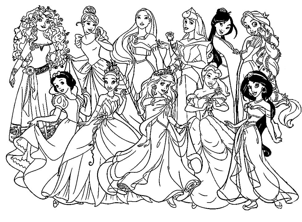 Printable Disney Princesses Coloring Page Download Print Or Color