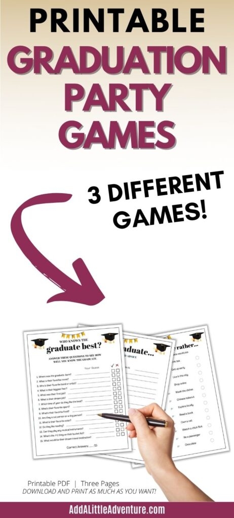 Printable Graduation Games Add A Little Adventure
