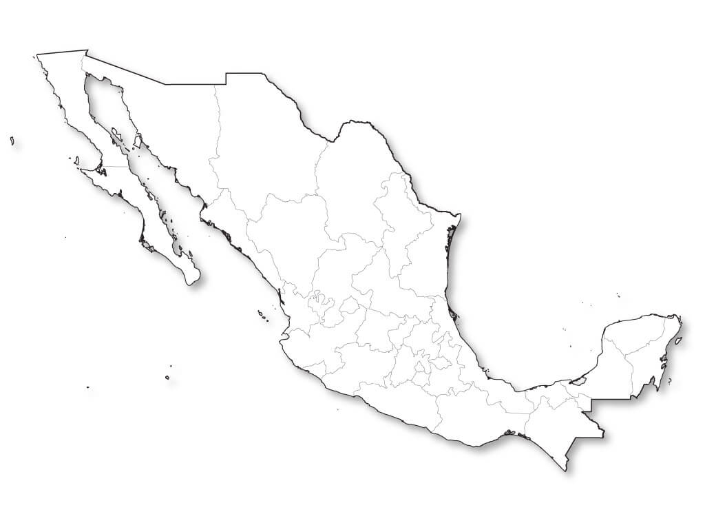 Printable Mexico Map Blank 2 Free Download And Print For You 