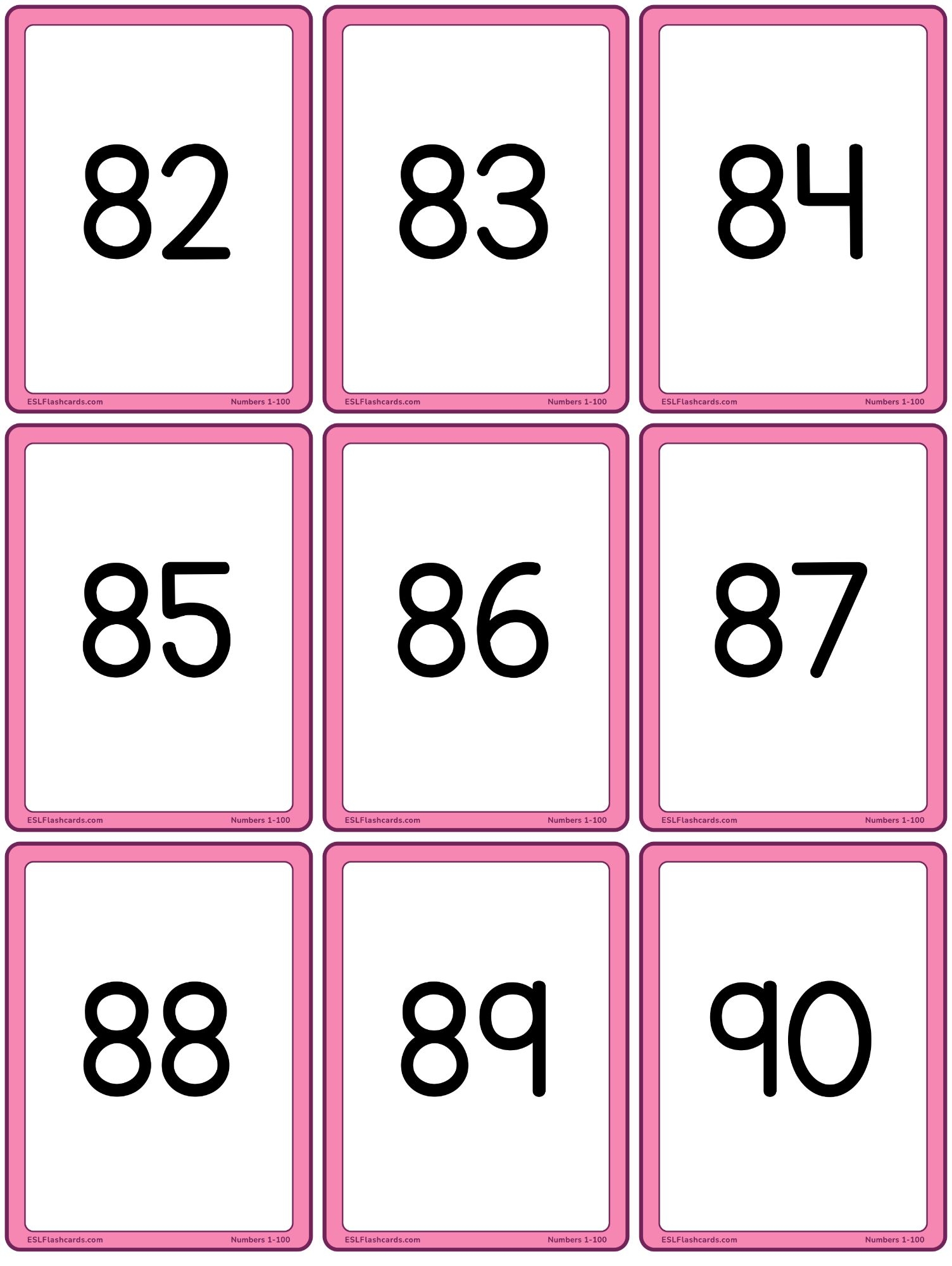 Printable Numbers 1 100 Pdf