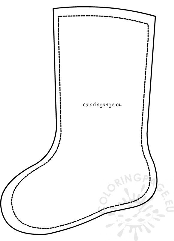 Printable Paper Xmas Stocking Template Coloring Page