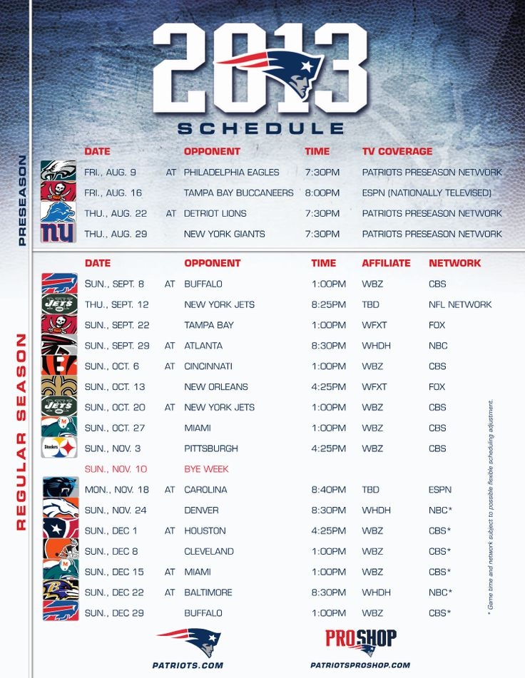 Printable Pats Schedule Leo Smithers