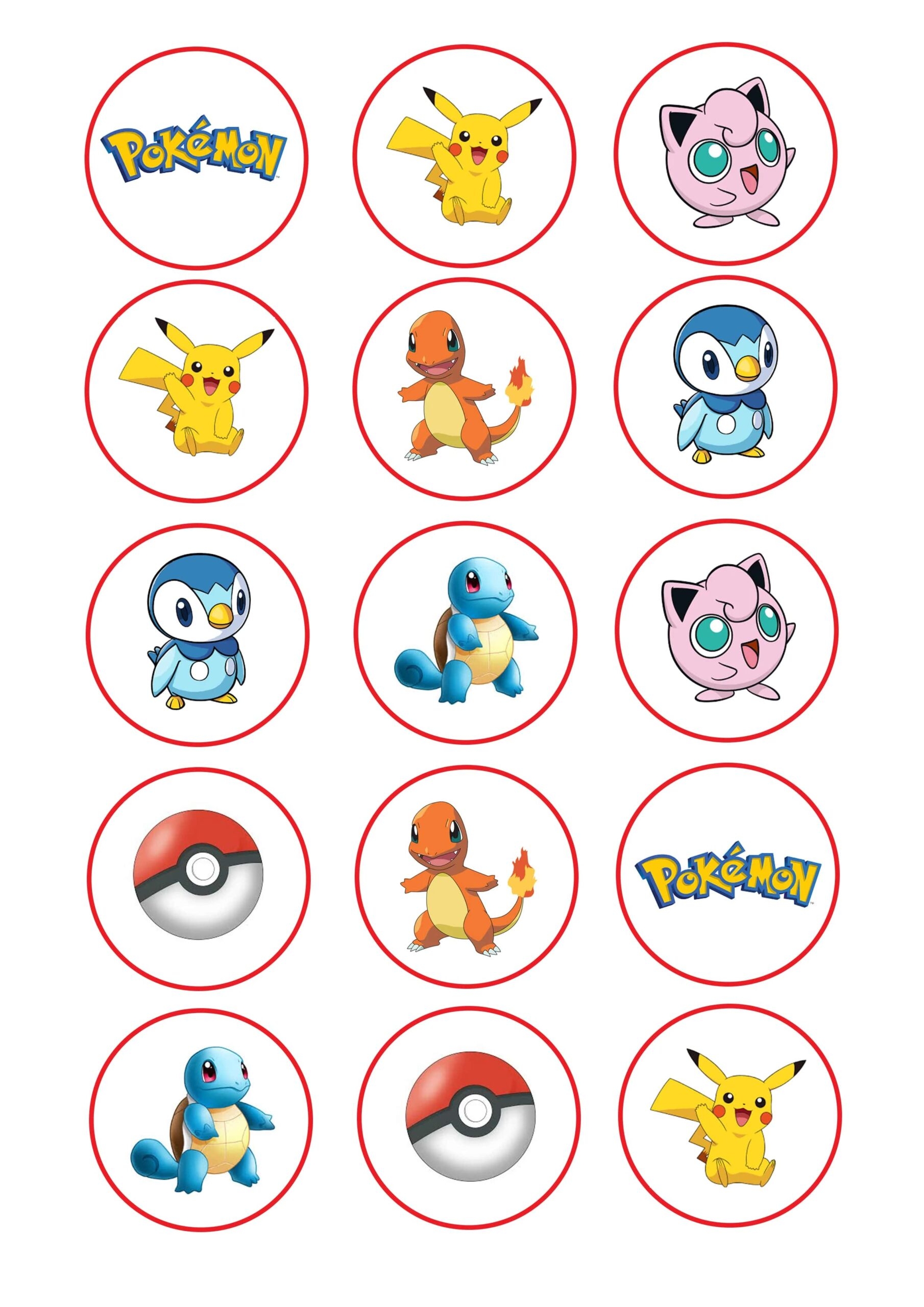 Printable Pokemon Cupcake Toppers Printable JD