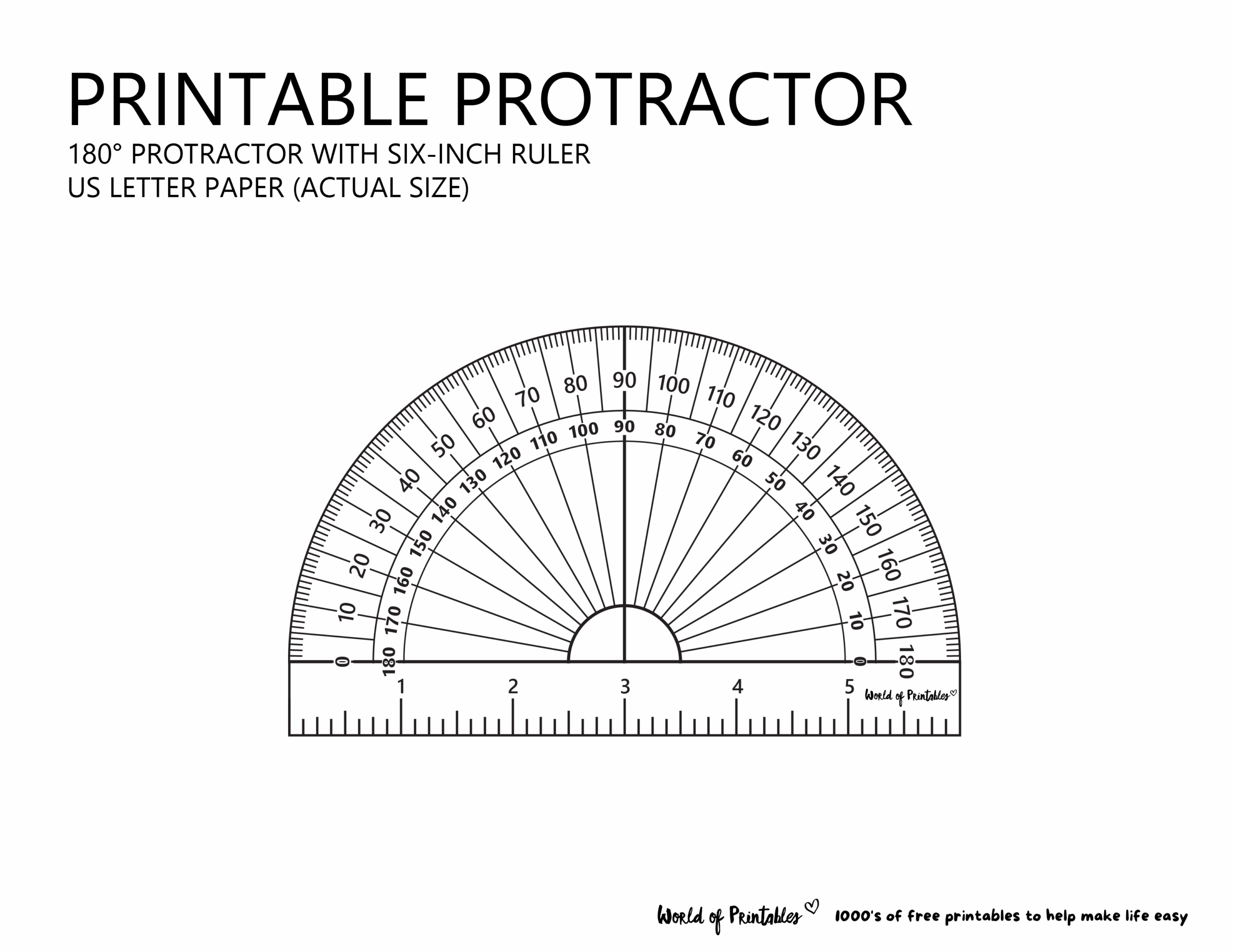 Printable Protractor World Of Printables Printable Protractor World Of Printables