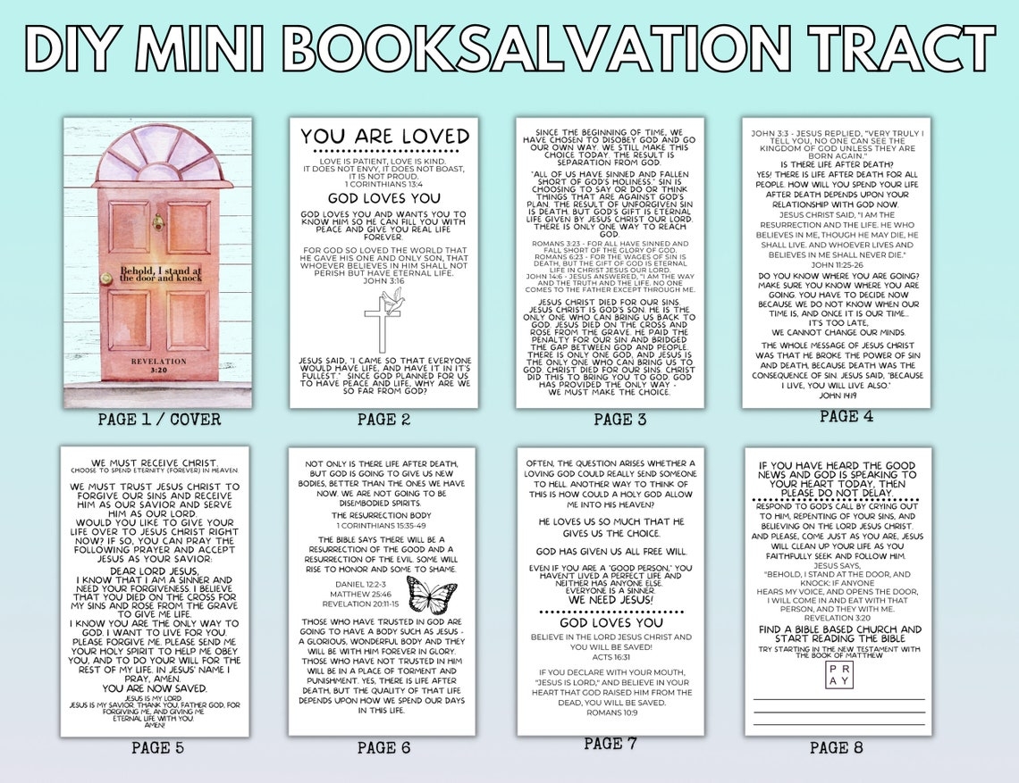 Printable Salvation Tracts Gospel Tracts Christian Tracts To Etsy
